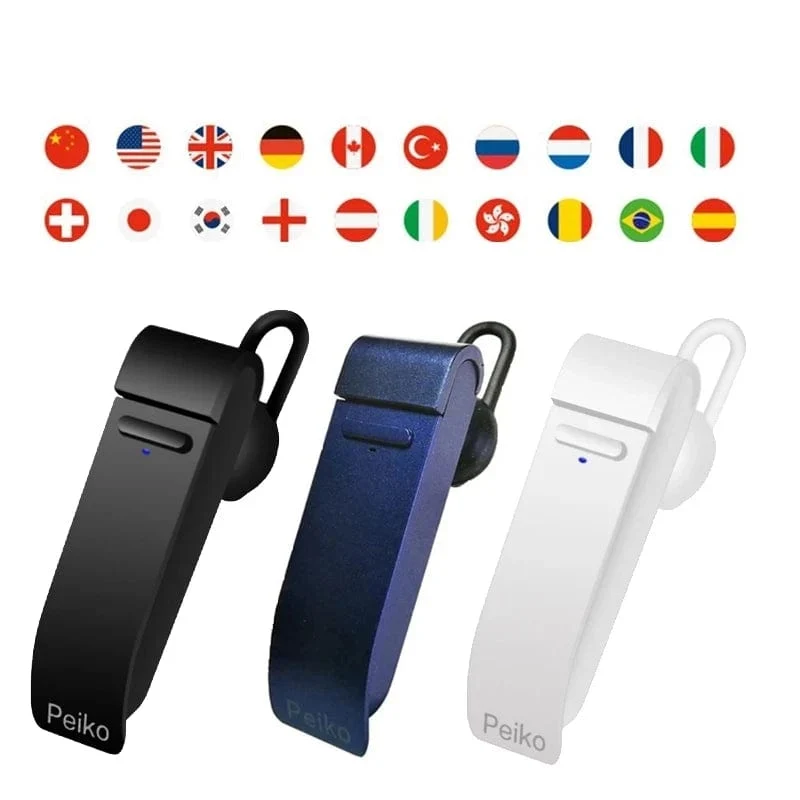 Sprachübersetzer Peiko 25 Sprachen Intelligenter drahtloser Bluetooth-Übersetzer Kopfhörer Freisprecheinrichtung fürs Geschäft im Auto Headset Ohrhörer