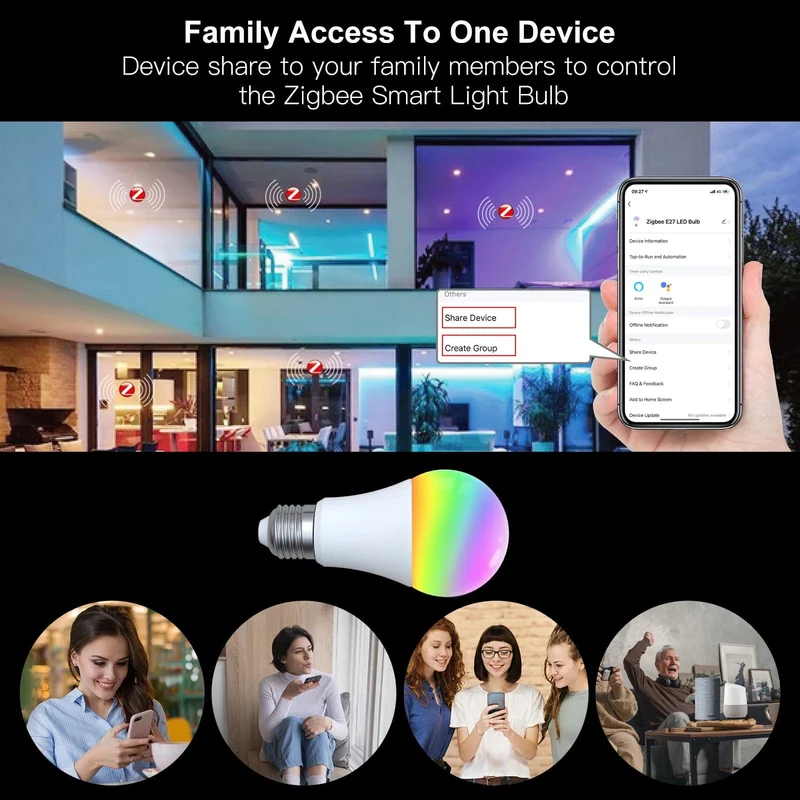 MOES 1-9PCS 9W AC90-240V Tuya ZigBee Smart LED Glühbirne RGB E27 Dimmbare APP Fernbedienung Alexa Google Home Sprachsteuerung