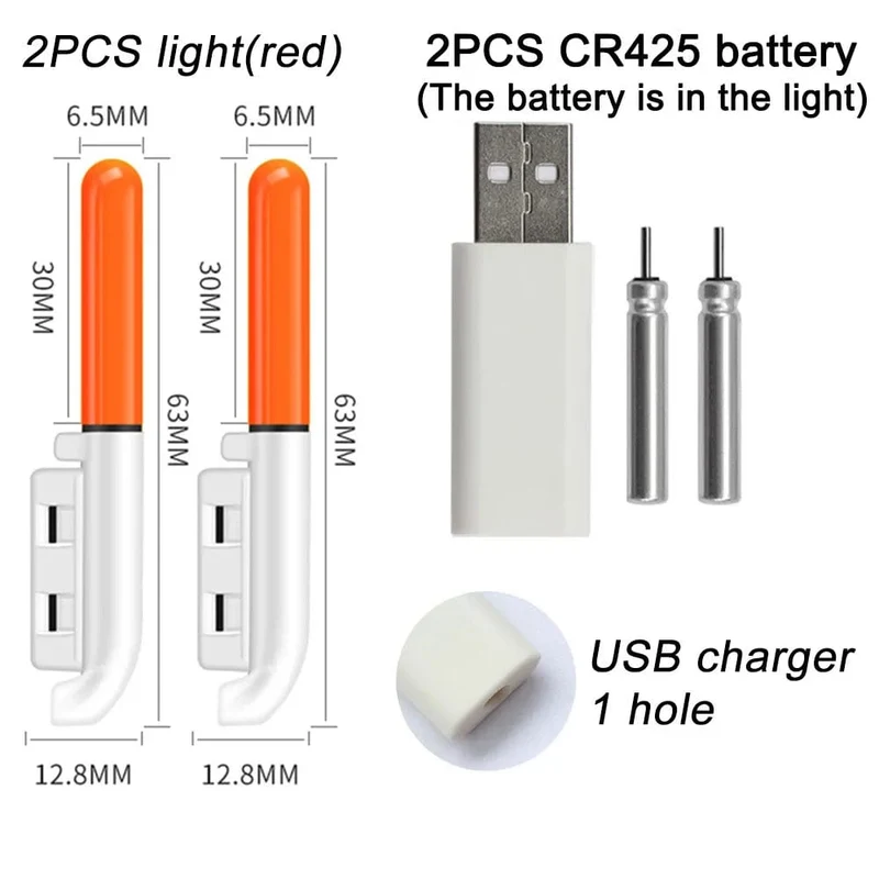Elektronische Angelrute, leuchtender Stab, Blitzlicht, CR425, 3.6 V Lithiumbatterie, LED, abnehmbare USB-Ladung, wasserdichtes Nachtgerät