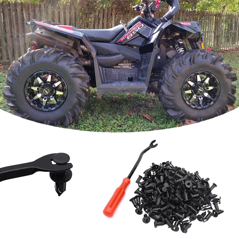 100 stücke ATV UTV Kunststoff Kotflügel Clips Körper Nieten Mit Verschluss Eliminator Für Polaris Predator Rangers RZR Scrambler Sportsman
