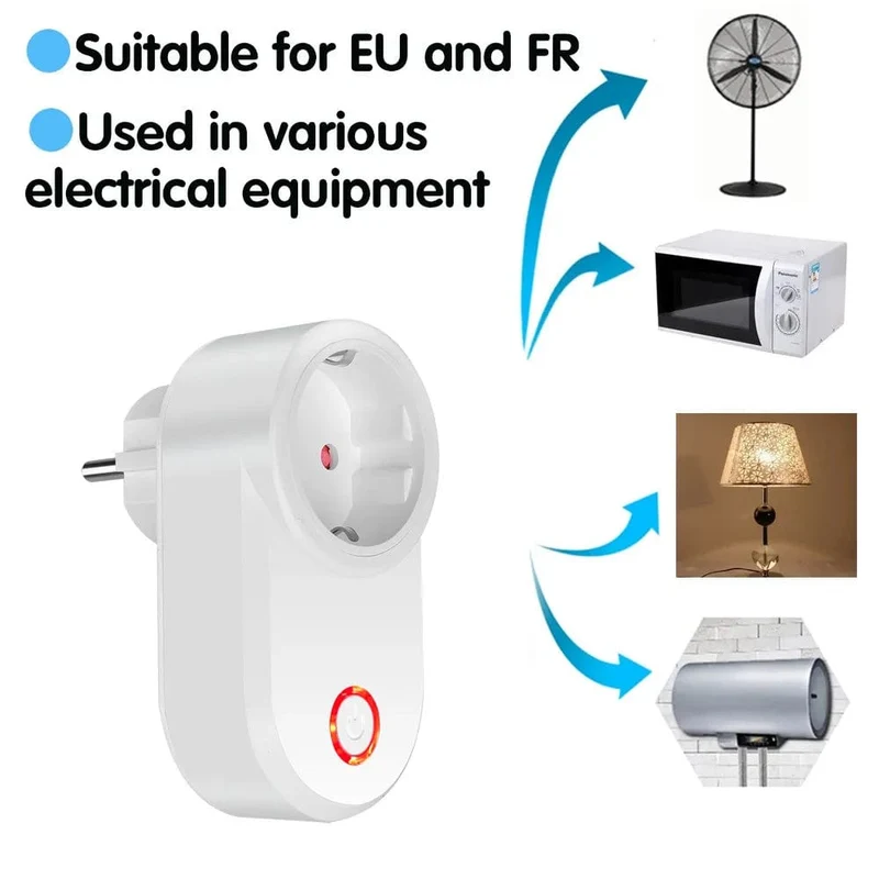 433 MHz RF Universal-Fernbedienung Elektrische Smart-Steckdose mit Fernbedienung 220 V 15 A EU-Steckersteuerung für Haushaltsgeräte/Lampen/Ventilatoren