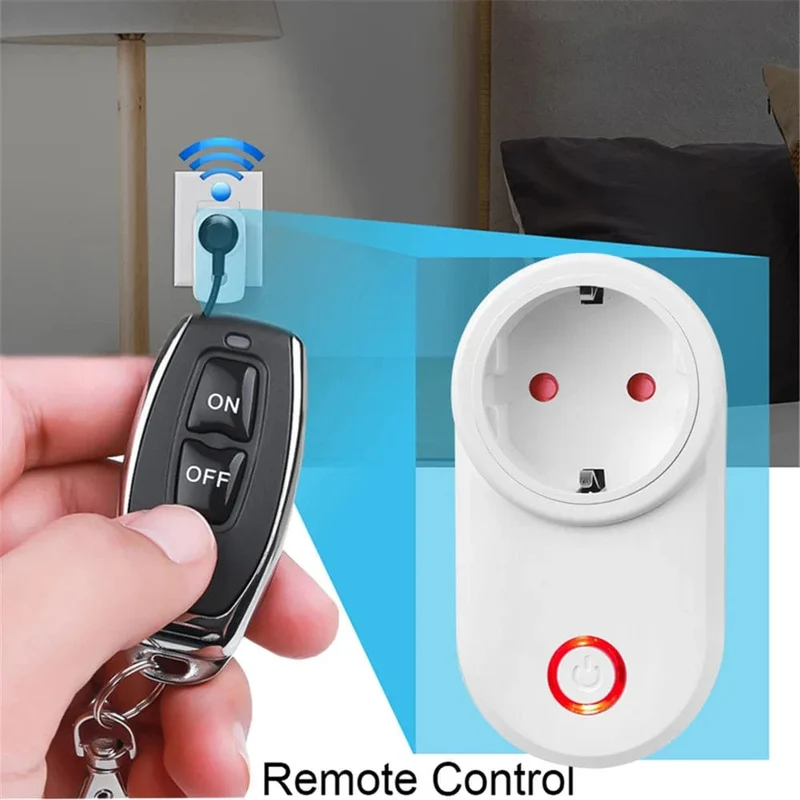 433 MHz RF Universal-Fernbedienung Elektrische Smart-Steckdose mit Fernbedienung 220 V 15 A EU-Steckersteuerung für Haushaltsgeräte/Lampen/Ventilatoren