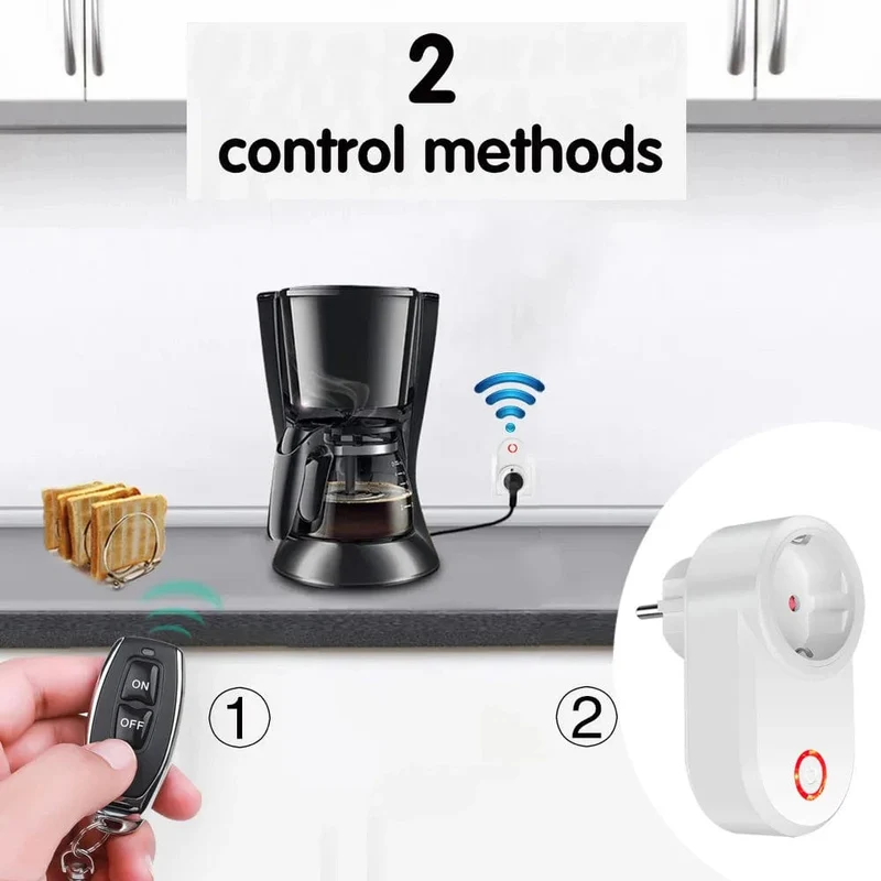 433 MHz RF Universal-Fernbedienung Elektrische Smart-Steckdose mit Fernbedienung 220 V 15 A EU-Steckersteuerung für Haushaltsgeräte/Lampen/Ventilatoren