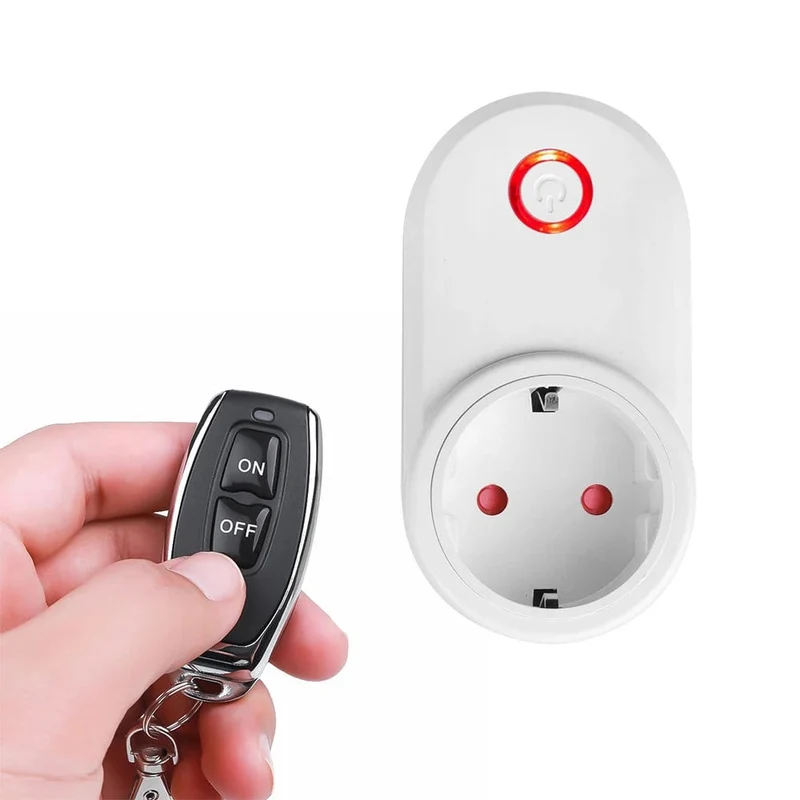 433 MHz RF Universal-Fernbedienung Elektrische Smart-Steckdose mit Fernbedienung 220 V 15 A EU-Steckersteuerung für Haushaltsgeräte/Lampen/Ventilatoren