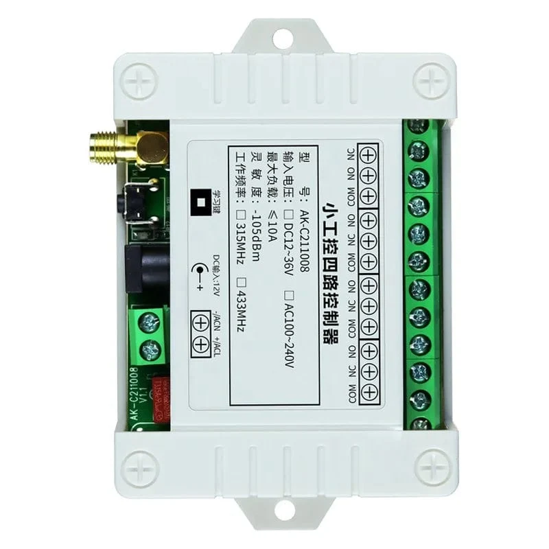 Smart Multiple DC 12V 24V 36V 10A 433MHz 4CH 4 Kanal Wireless Relay RF Fernbedienung Schalter Empfänger + Daumen Sender