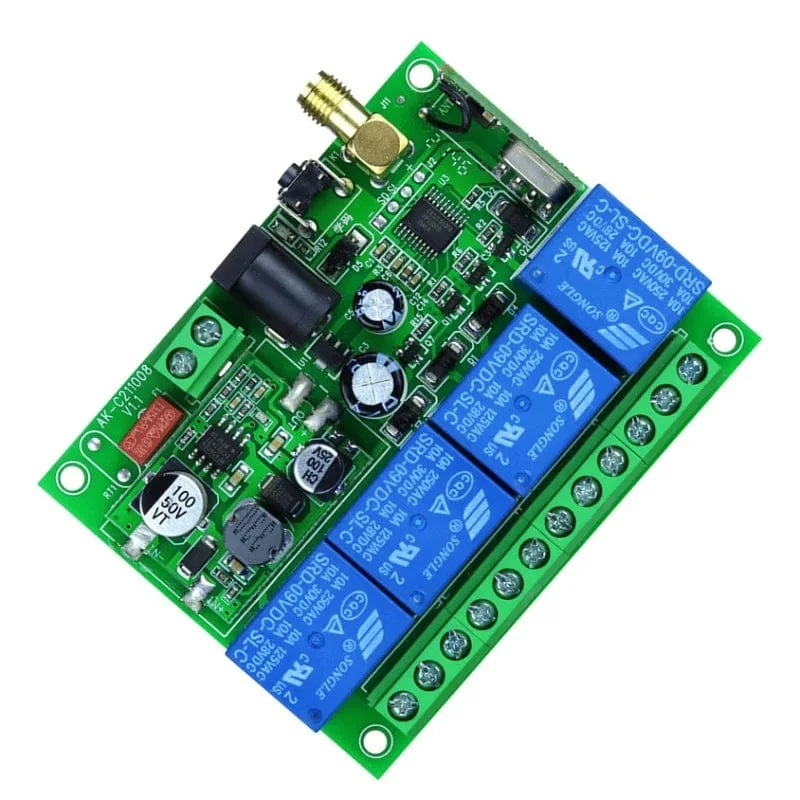 Smart Multiple DC 12V 24V 36V 10A 433MHz 4CH 4 Kanal Wireless Relay RF Fernbedienung Schalter Empfänger + Daumen Sender