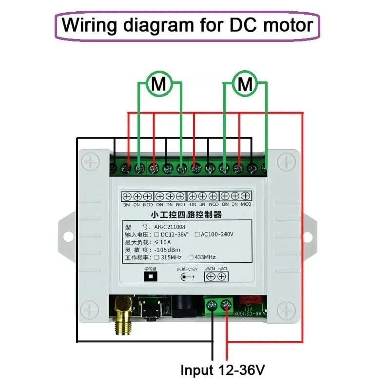 Smart Multiple DC 12V 24V 36V 10A 433MHz 4CH 4 Kanal Wireless Relay RF Fernbedienung Schalter Empfänger + Daumen Sender