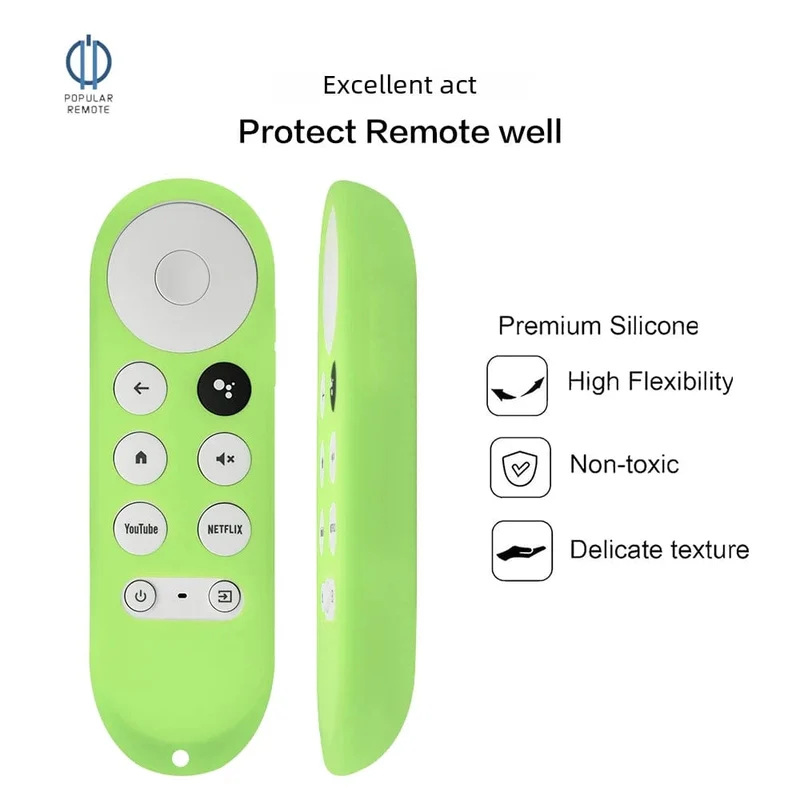 Silikon-Schutzhülle für Chromecast Google TV HD 2022 / 4K 2020, Sprachfernbedienung, stoßfeste Silikonhülle, leuchtet im Dunkeln