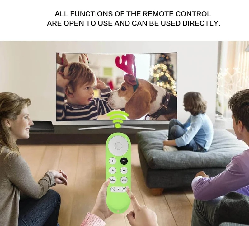 Silikon-Schutzhülle für Chromecast Google TV HD 2022 / 4K 2020, Sprachfernbedienung, stoßfeste Silikonhülle, leuchtet im Dunkeln