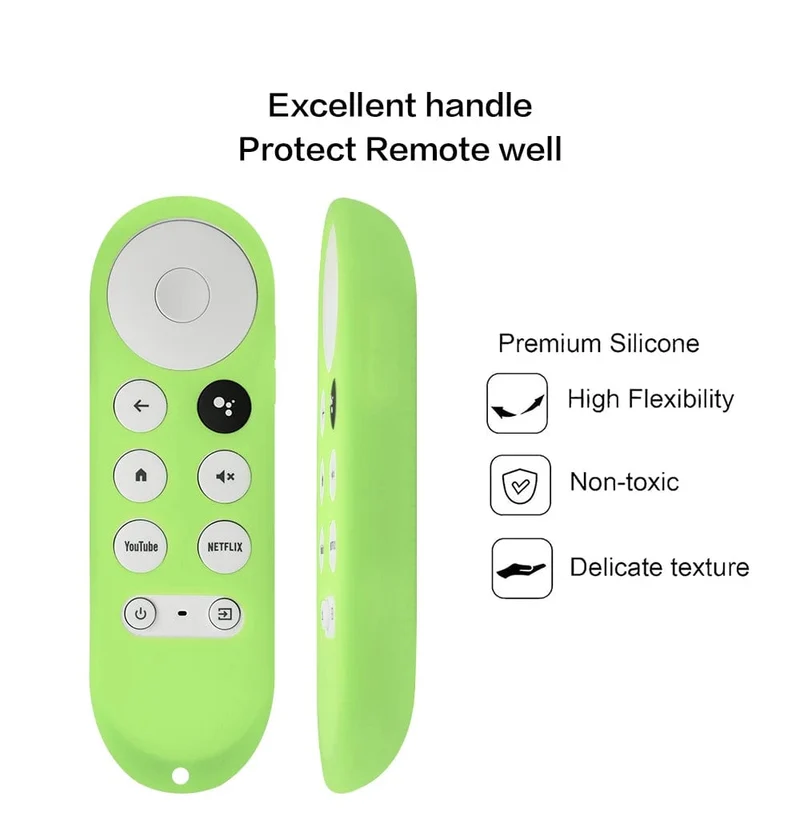 Silikon-Schutzhülle für Chromecast Google TV HD 2022 / 4K 2020, Sprachfernbedienung, stoßfeste Silikonhülle, leuchtet im Dunkeln