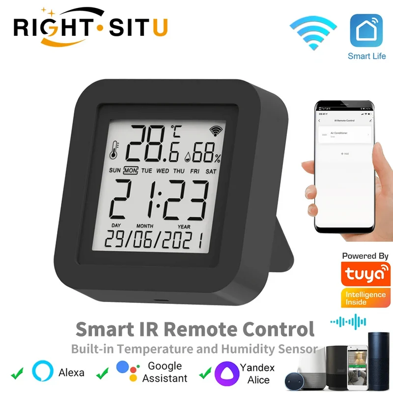Tuya Smart WiFi Universal IR Remote Temperatur Feuchtigkeit Sensor für Klimaanlage TV AC Funktioniert mit Alexa, google Home Yandex