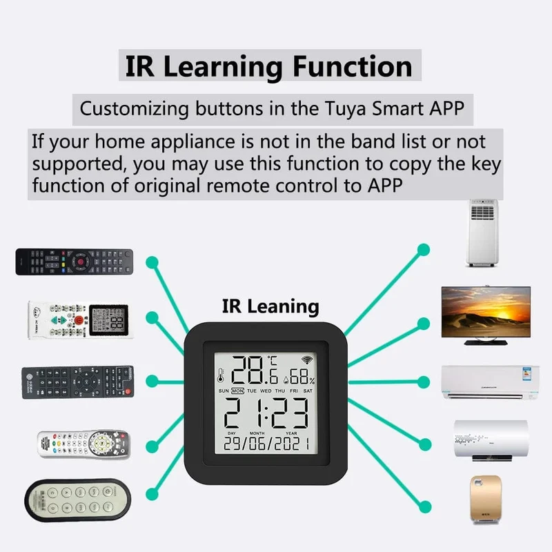 Tuya Smart WiFi Universal IR Remote Temperatur Feuchtigkeit Sensor für Klimaanlage TV AC Funktioniert mit Alexa, google Home Yandex
