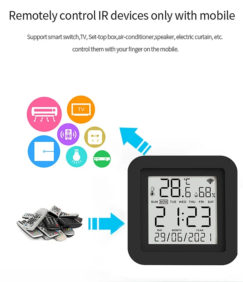 Tuya Smart WiFi Universal IR Remote Temperatur Feuchtigkeit Sensor für Klimaanlage TV AC Funktioniert mit Alexa, google Home Yandex