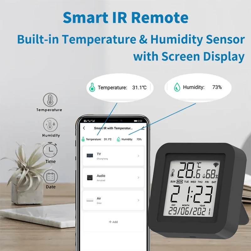 Tuya Smart WiFi Universal IR Remote Temperatur Feuchtigkeit Sensor für Klimaanlage TV AC Funktioniert mit Alexa, google Home Yandex