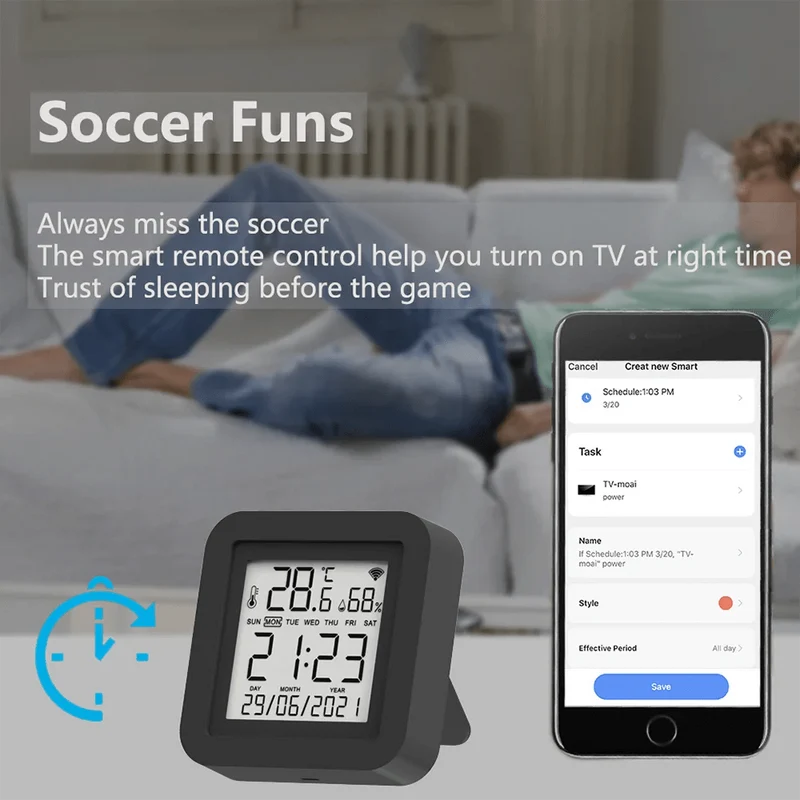 Tuya Smart WiFi Universal IR Remote Temperatur Feuchtigkeit Sensor für Klimaanlage TV AC Funktioniert mit Alexa, google Home Yandex