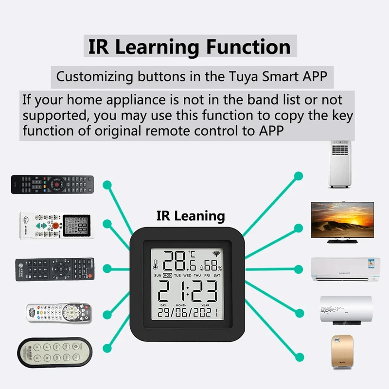 Tuya Smart WiFi Universal IR Remote Temperatur Feuchtigkeit Sensor für Klimaanlage TV AC Funktioniert mit Alexa, google Home Yandex