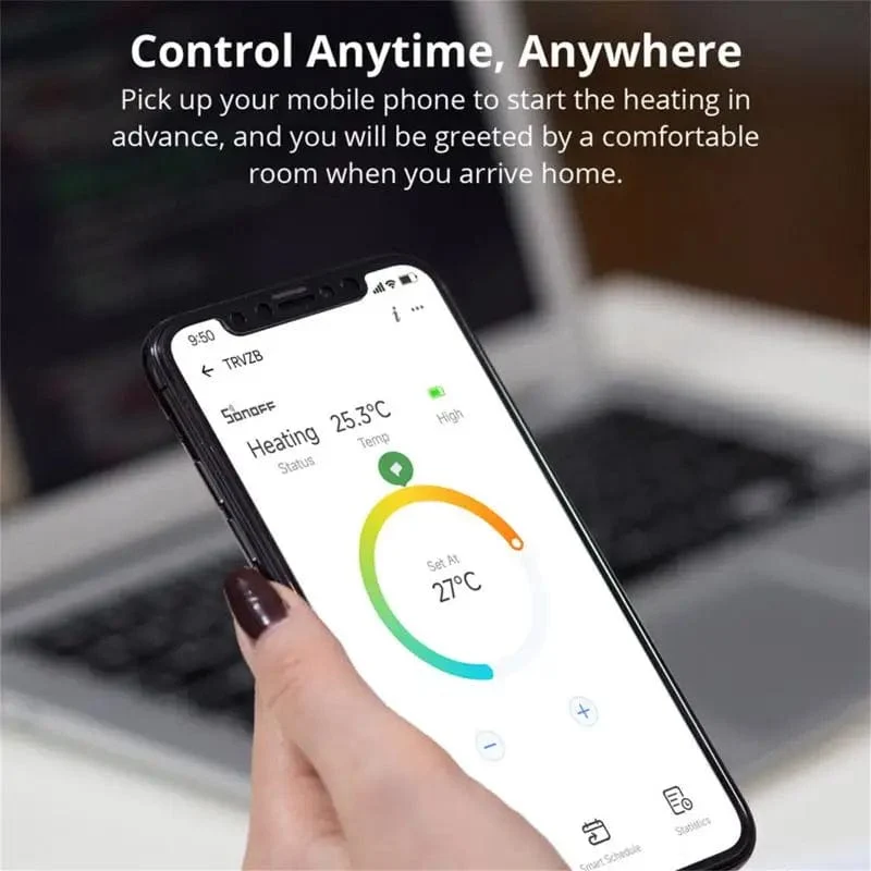 SONOFF Zigbee Thermostatisches Heizkörperventil TRV-ZB Heimtemperatur Intelligente Fernbedienung funktioniert mit Alexa Google ZHA MQTT ewelink