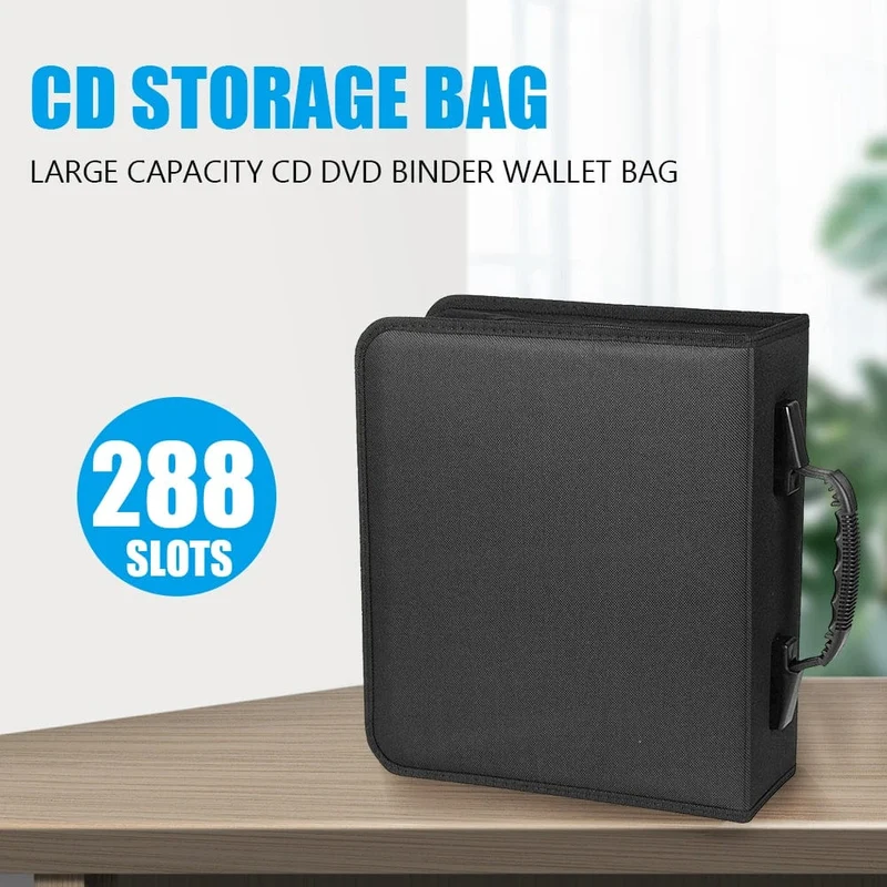 CD-/DVD-Hülle mit großem Fassungsvermögen und Reißverschluss, Album-Disc-Organizer, Aufbewahrungshülle, CD-Tasche aus Oxford-Stoff