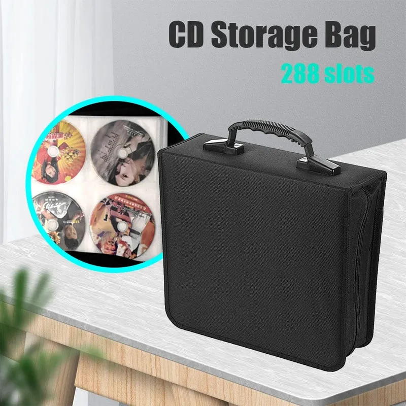 CD-/DVD-Hülle mit großem Fassungsvermögen und Reißverschluss, Album-Disc-Organizer, Aufbewahrungshülle, CD-Tasche aus Oxford-Stoff