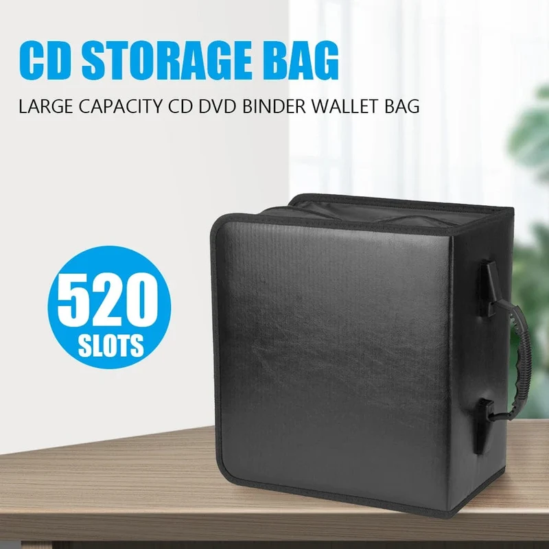 CD-/DVD-Hülle mit großem Fassungsvermögen und Reißverschluss, Album-Disc-Organizer, Aufbewahrungshülle, CD-Tasche aus Oxford-Stoff