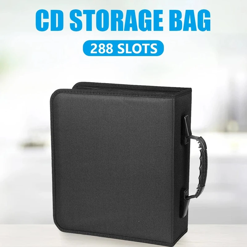 CD-/DVD-Hülle mit großem Fassungsvermögen und Reißverschluss, Album-Disc-Organizer, Aufbewahrungshülle, CD-Tasche aus Oxford-Stoff