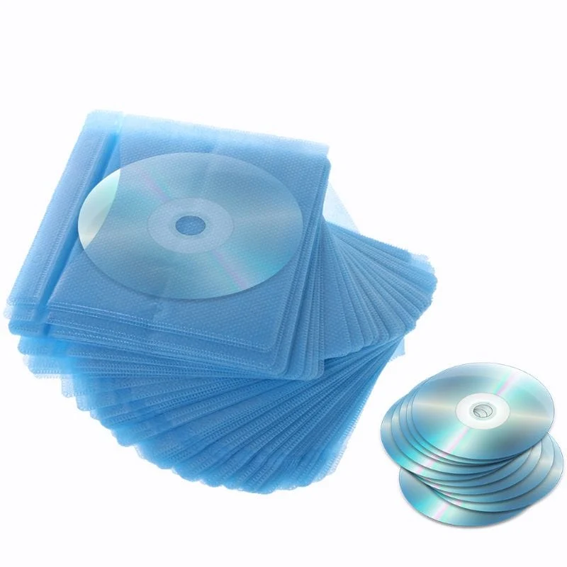 100 Stücke DVD Doppelseitige Abdeckung Aufbewahrungshülle PP Tasche Hülle Umschlaghalter Aufbewahrungstasche PP Tasche Für CD DVD Discs