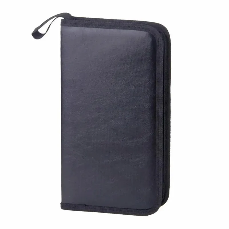 80 Blatt Auto-CD-Hülle Disc DVD-Aufbewahrungstasche Hüllenhalter Aufbewahrungsbox Brieftaschenbox Handtaschen-Organizer mit Reißverschluss