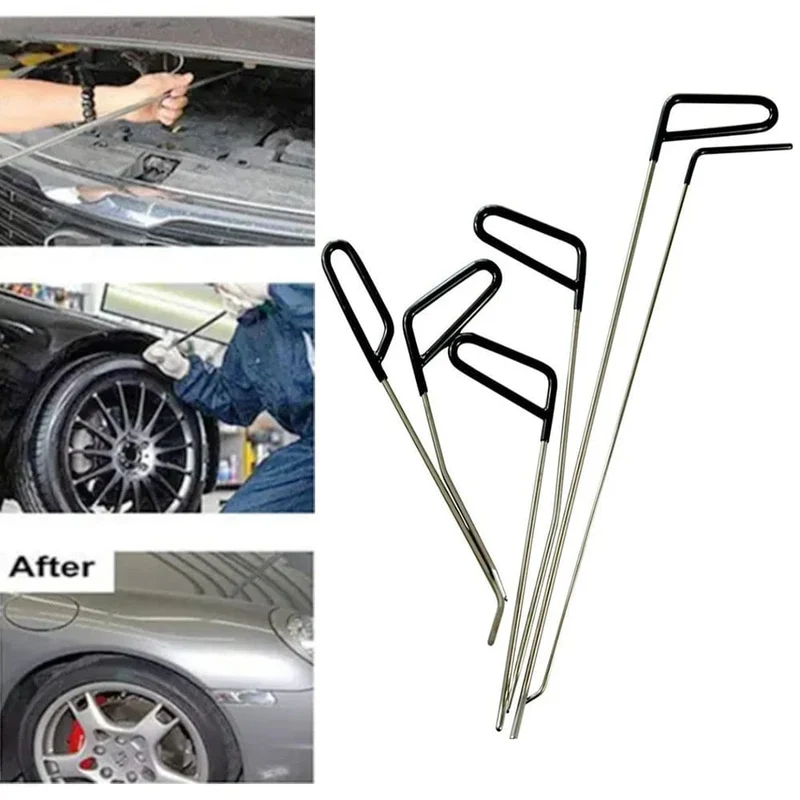 6/17-teiliges Auto-Dellenreparatur-Haken aus Edelstahl, Schubstangen, Karosserie-Dellenentfernung, Brecheisen-Set, Kfz-Ding-Hagel-Abzieher-Set