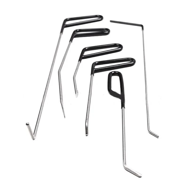 6/17-teiliges Auto-Dellenreparatur-Haken aus Edelstahl, Schubstangen, Karosserie-Dellenentfernung, Brecheisen-Set, Kfz-Ding-Hagel-Abzieher-Set