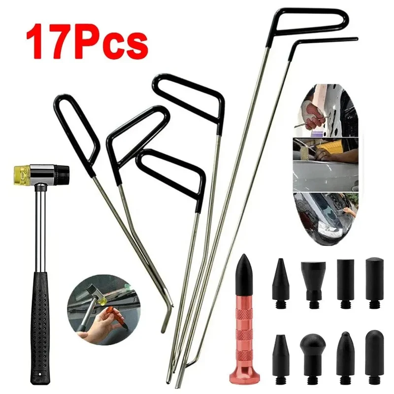 Auto Haken Stangen Paintless Dent Reparatur Hagel Entferner Haken Stangen Kits Auto Karosserie Dellen Edelstahl Hände Werkzeuge
