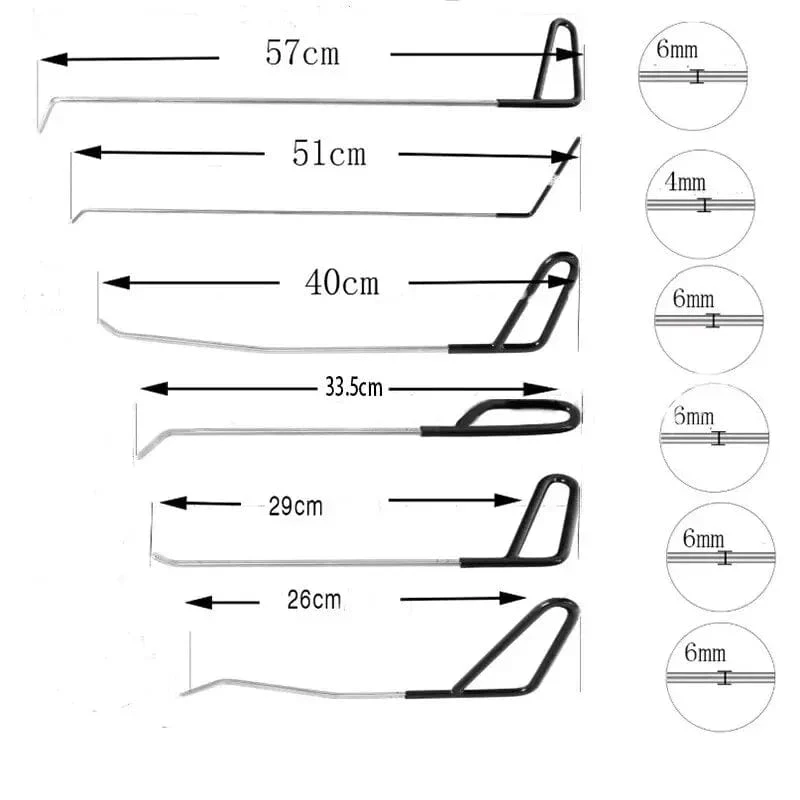 Auto Haken Stangen Paintless Dent Reparatur Hagel Entferner Haken Stangen Kits Auto Karosserie Dellen Edelstahl Hände Werkzeuge