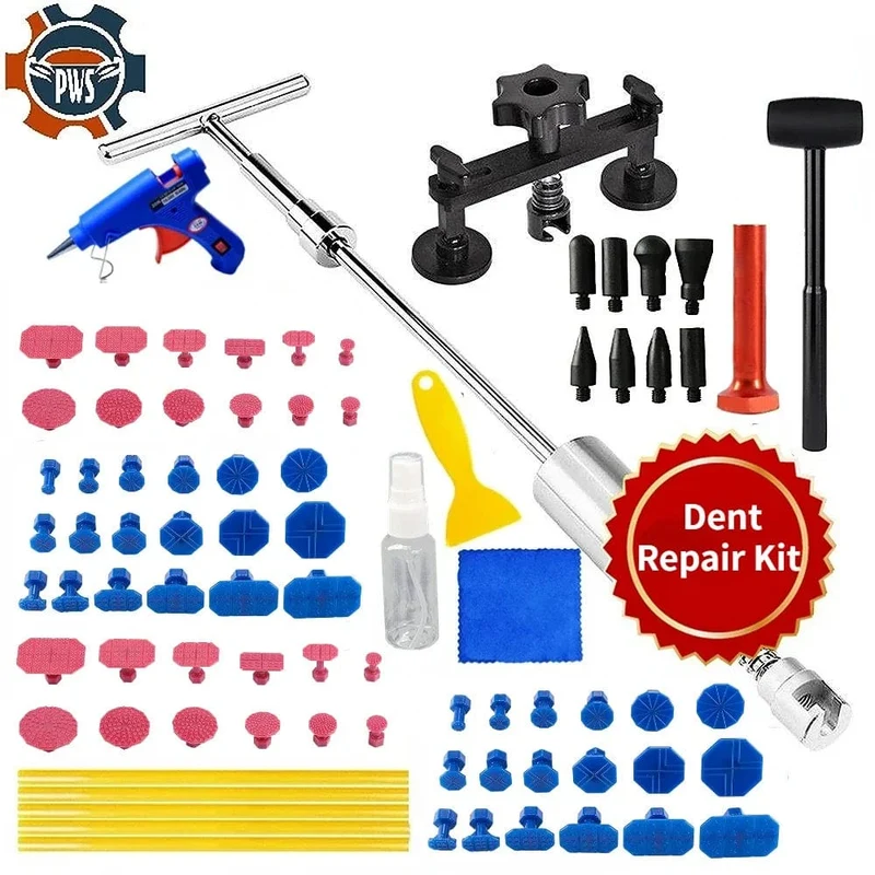 Auto-Dellenreparatur-Werkzeuge ohne Lackierung, EU-Stecker, Klebepistole, Auto-Dellenreparatur-Set, Dellenentfernungsset, Dellenentferner, Dellenzieher für Autos, Fahrzeuge