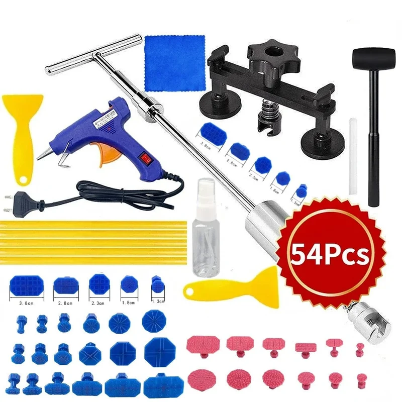 Auto-Dellenreparatur-Werkzeuge ohne Lackierung, EU-Stecker, Klebepistole, Auto-Dellenreparatur-Set, Dellenentfernungsset, Dellenentferner, Dellenzieher für Autos, Fahrzeuge