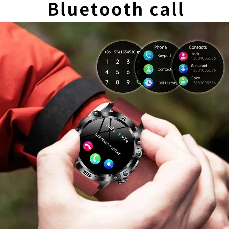 Neue Smartwatch für Männer mit gesundem Blutfettwert, Harnsäure, Blutzucker, EKG + PPG, Fitness-Tracker, Uhr, Bluetooth-Anruf, Sport-Smartwatch
