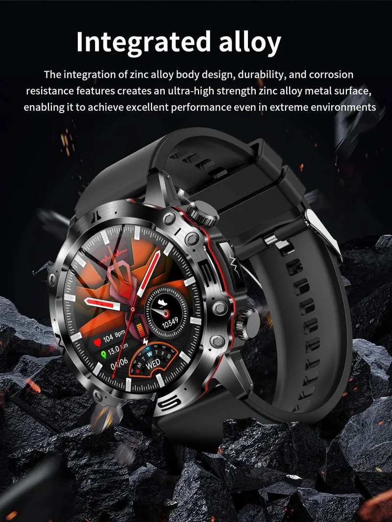 Neue Smartwatch für Männer mit gesundem Blutfettwert, Harnsäure, Blutzucker, EKG + PPG, Fitness-Tracker, Uhr, Bluetooth-Anruf, Sport-Smartwatch