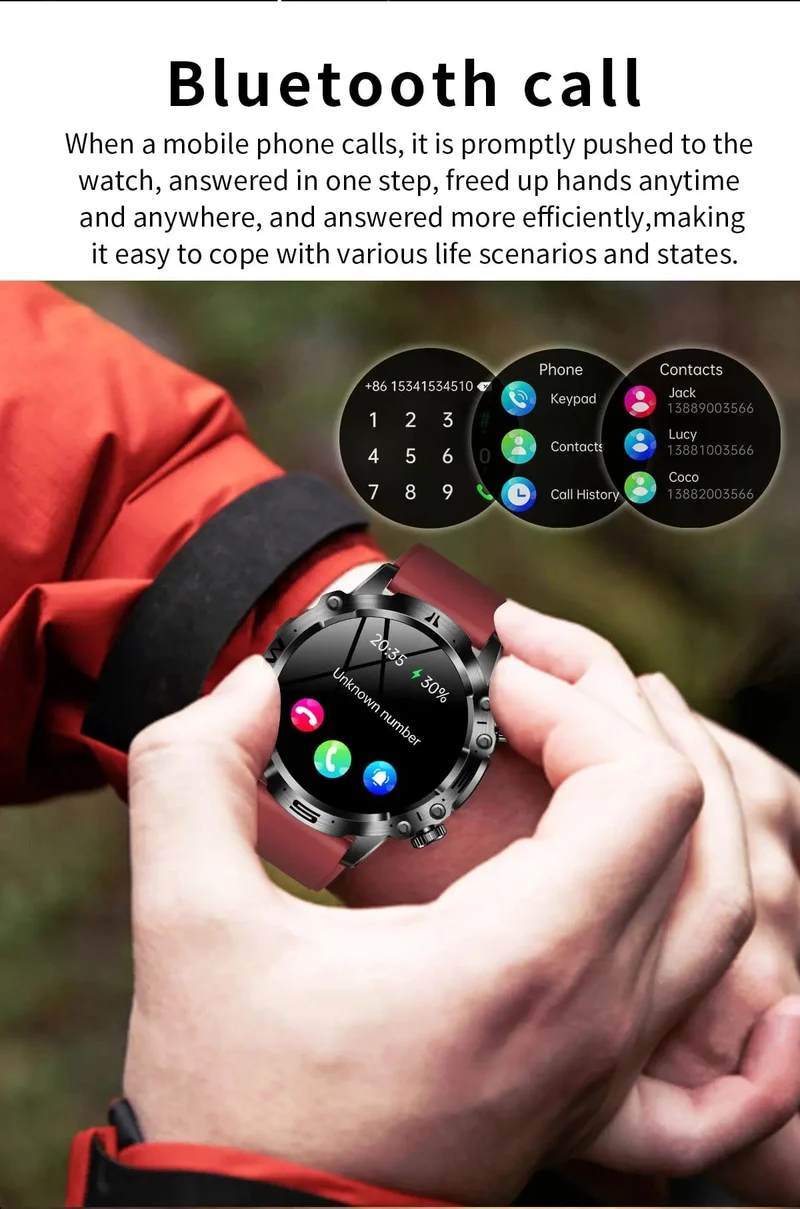 Neue Smartwatch für Männer mit gesundem Blutfettwert, Harnsäure, Blutzucker, EKG + PPG, Fitness-Tracker, Uhr, Bluetooth-Anruf, Sport-Smartwatch