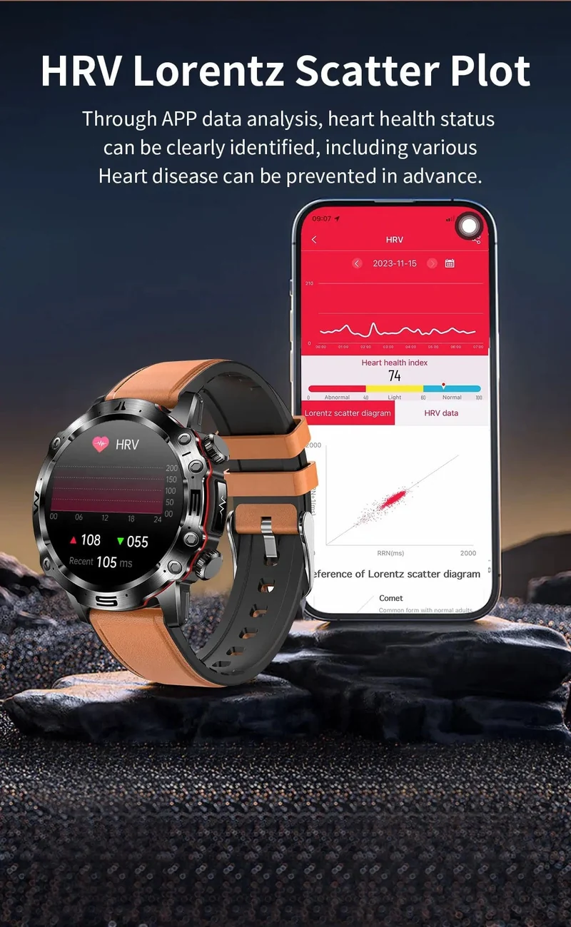 Neue Smartwatch für Männer mit gesundem Blutfettwert, Harnsäure, Blutzucker, EKG + PPG, Fitness-Tracker, Uhr, Bluetooth-Anruf, Sport-Smartwatch