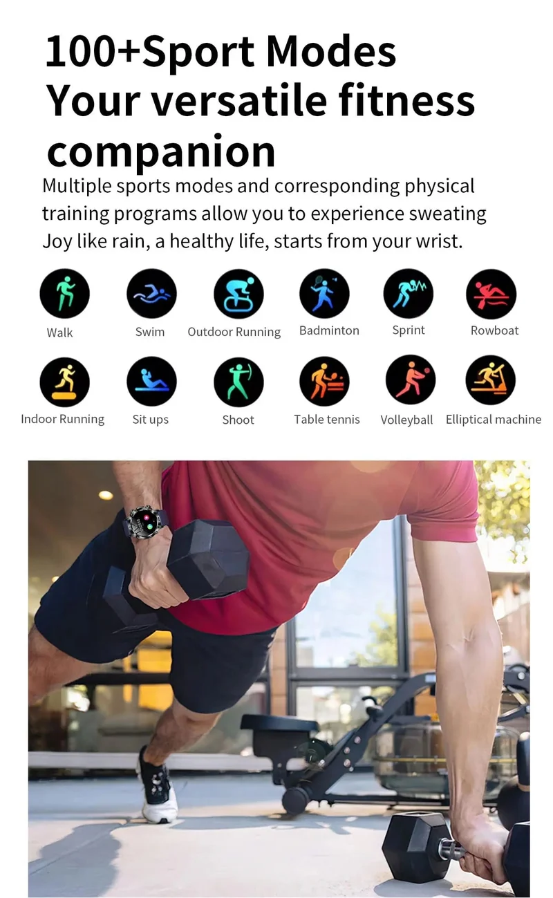 Neue Smartwatch für Männer mit gesundem Blutfettwert, Harnsäure, Blutzucker, EKG + PPG, Fitness-Tracker, Uhr, Bluetooth-Anruf, Sport-Smartwatch