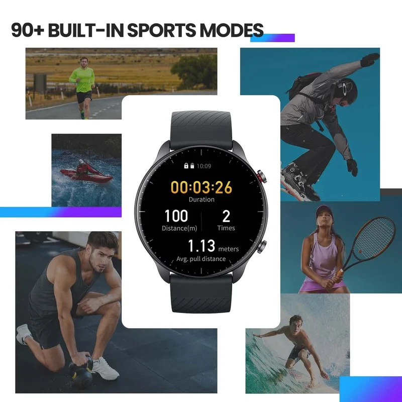 [Neue Version] Amazfit GTR 2 Neue Version Smartwatch 46 mm Alexa Gebogenes rahmenloses Design Ultralange Akkulaufzeit Smart Watch