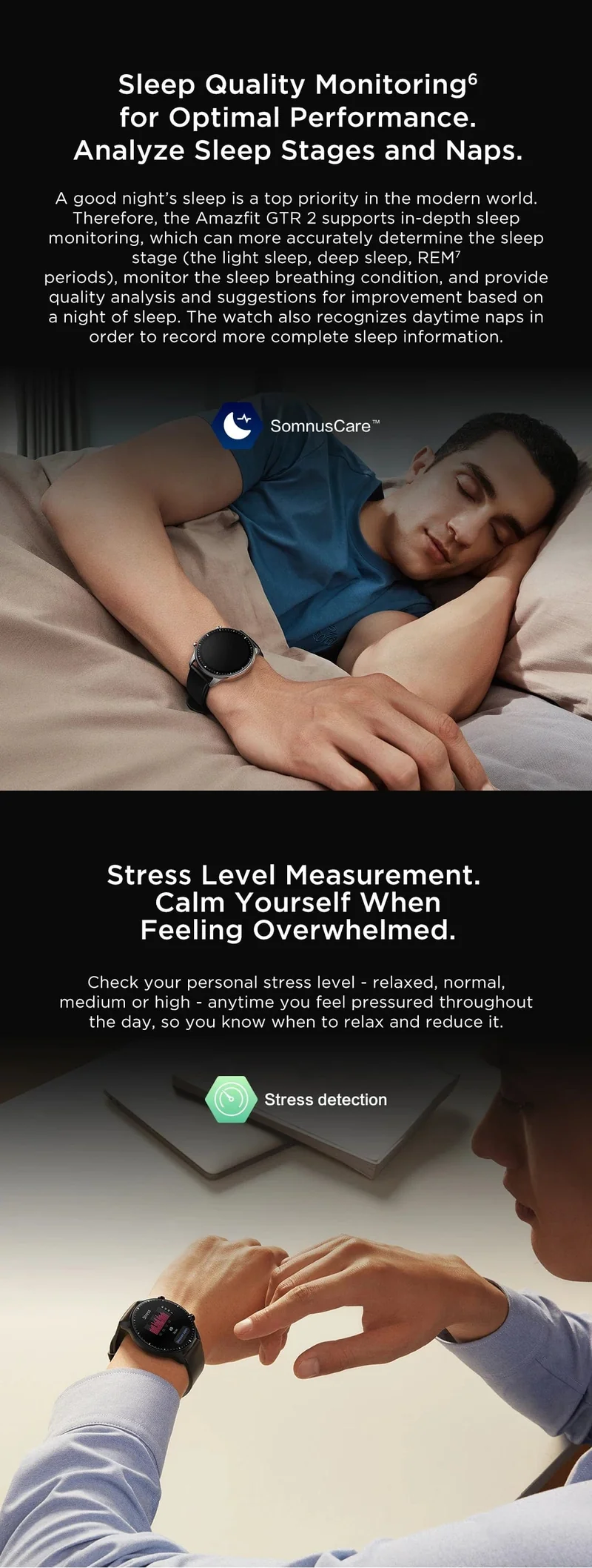 [Neue Version] Amazfit GTR 2 Neue Version Smartwatch 46 mm Alexa Gebogenes rahmenloses Design Ultralange Akkulaufzeit Smart Watch