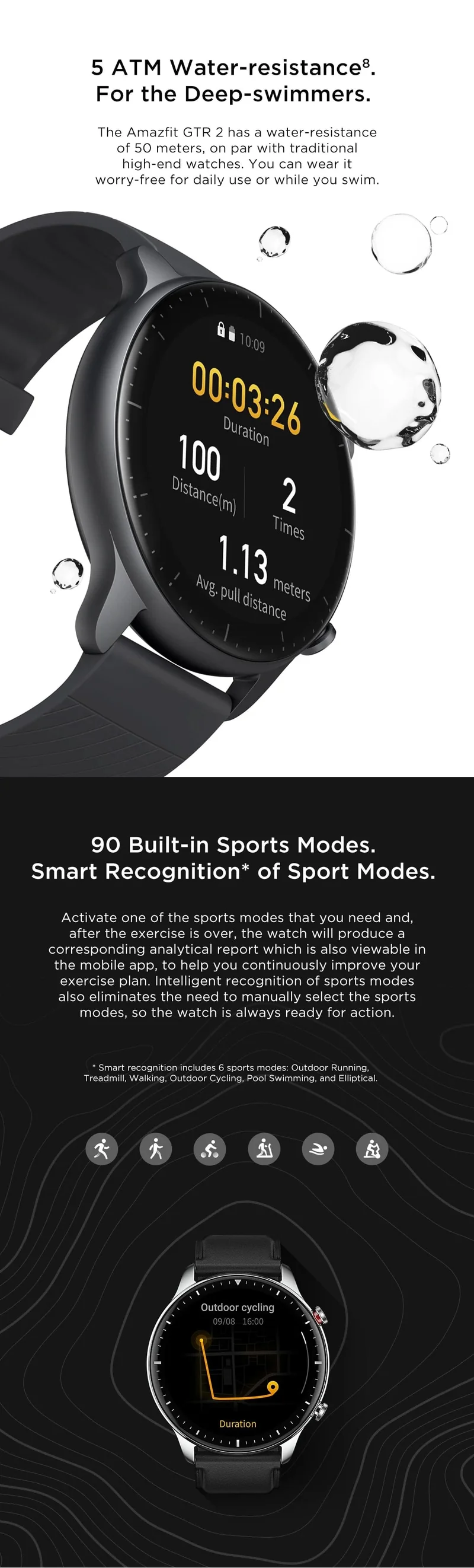 [Neue Version] Amazfit GTR 2 Neue Version Smartwatch 46 mm Alexa Gebogenes rahmenloses Design Ultralange Akkulaufzeit Smart Watch