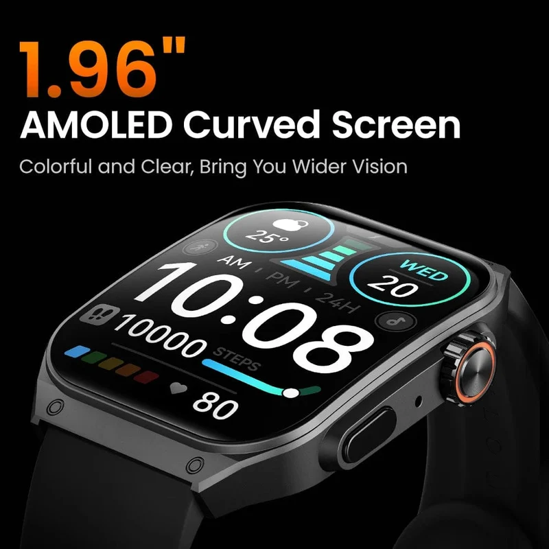 HAYLOU Watch S8 Smartwatch 1.96 Zoll AMOLED Curved Screen BT5.3 Bluetooth Call AI Voice Assistant 20 Tage Smartwatches für Herren