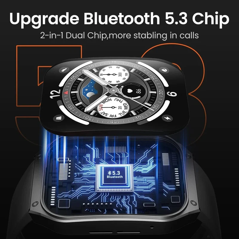 HAYLOU Watch S8 Smartwatch 1.96 Zoll AMOLED Curved Screen BT5.3 Bluetooth Call AI Voice Assistant 20 Tage Smartwatches für Herren