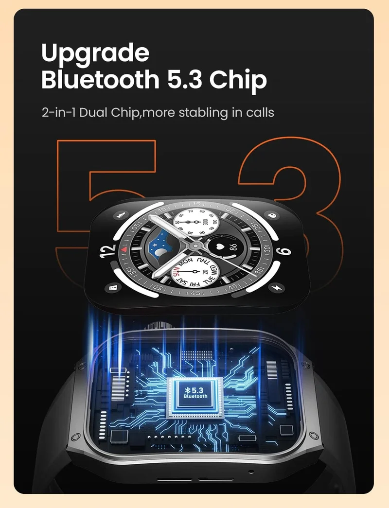 HAYLOU Watch S8 Smartwatch 1.96 Zoll AMOLED Curved Screen BT5.3 Bluetooth Call AI Voice Assistant 20 Tage Smartwatches für Herren