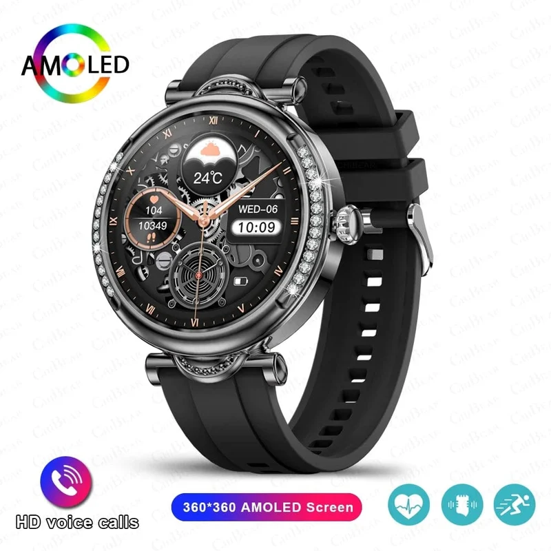 Für Xiaomi Android Fashion Damen Smart Watch 360*360 HD Bildschirm Herzfrequenz Benutzerdefiniertes Zifferblatt Uhr Sprachanrufe SmartWatches 2024 Neu