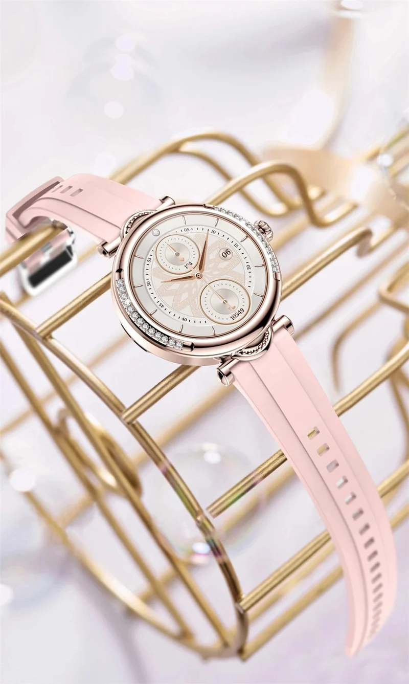 Für Xiaomi Android Fashion Damen Smart Watch 360*360 HD Bildschirm Herzfrequenz Benutzerdefiniertes Zifferblatt Uhr Sprachanrufe SmartWatches 2024 Neu