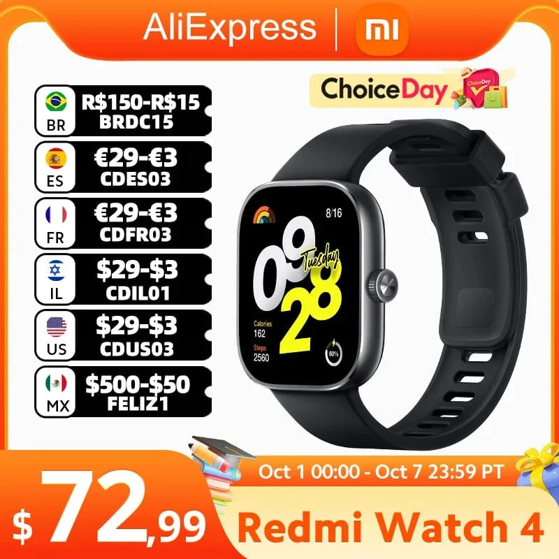 Auf Lager Globale Version Redmi Watch 4 Smart Watch Ultragroßes 1.97-Zoll-AMOLED-Display 20 Tage Akkulaufzeit Unterstützt 5-System