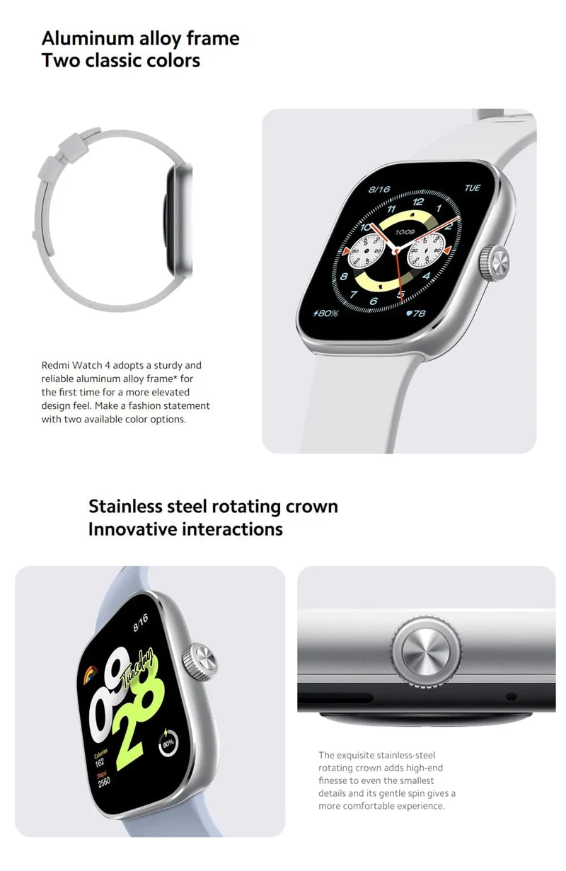 Auf Lager Globale Version Redmi Watch 4 Smart Watch Ultragroßes 1.97-Zoll-AMOLED-Display 20 Tage Akkulaufzeit Unterstützt 5-System