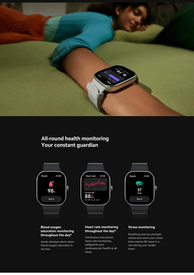 Auf Lager Globale Version Redmi Watch 4 Smart Watch Ultragroßes 1.97-Zoll-AMOLED-Display 20 Tage Akkulaufzeit Unterstützt 5-System