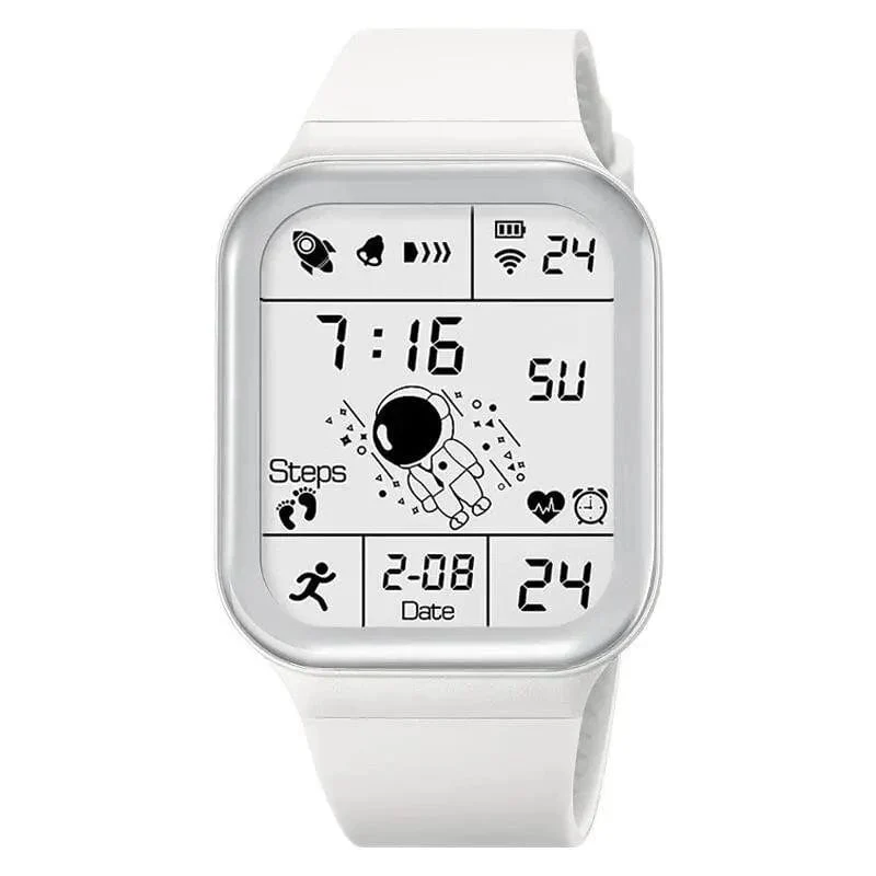 Astronaut Square Watch Männliche und weibliche Studenten Coole schwarze Technologie Intelligente laufende elektronische Kinderuhr